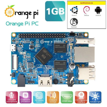 Orange Pi PC - 1GB CPU Allwinner H3 Quad-core Cortex-A7